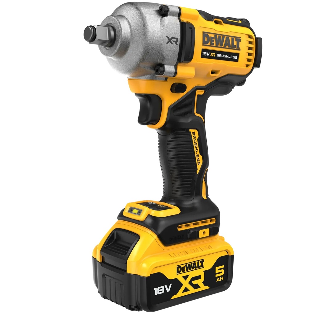 DEWALT Brushless 1/2" Hog Ring Mid Torque Impact Wrench, 18V XR®, 2 x 5.0Ah, DCF891P2T-GB