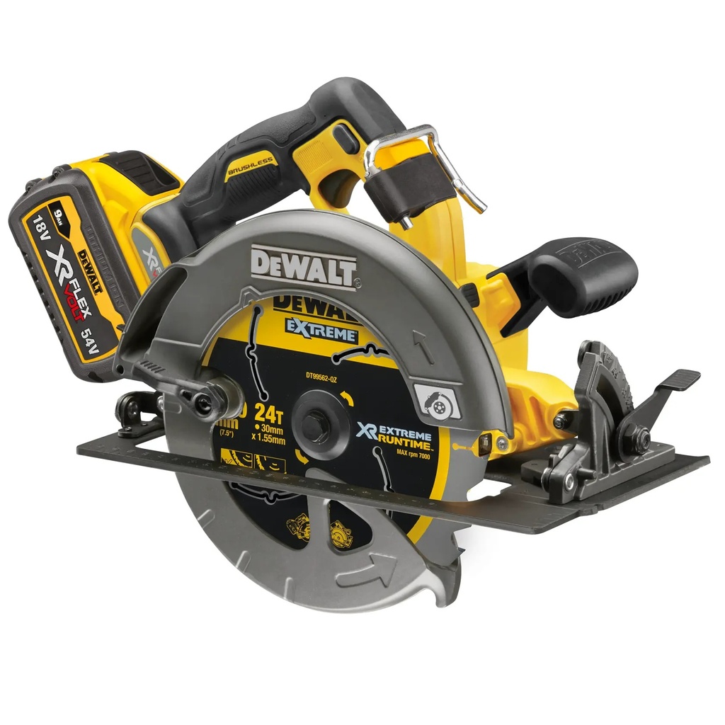 DEWALT Circular Saw, 190mm, 54V XR FLEXVOLT®, 2 x 9.0Ah, DCS578X2-GB