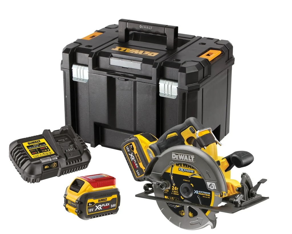 DEWALT Circular Saw, 190mm, 54V XR FLEXVOLT®, 2 x 6.0Ah, DCS578T2-GB