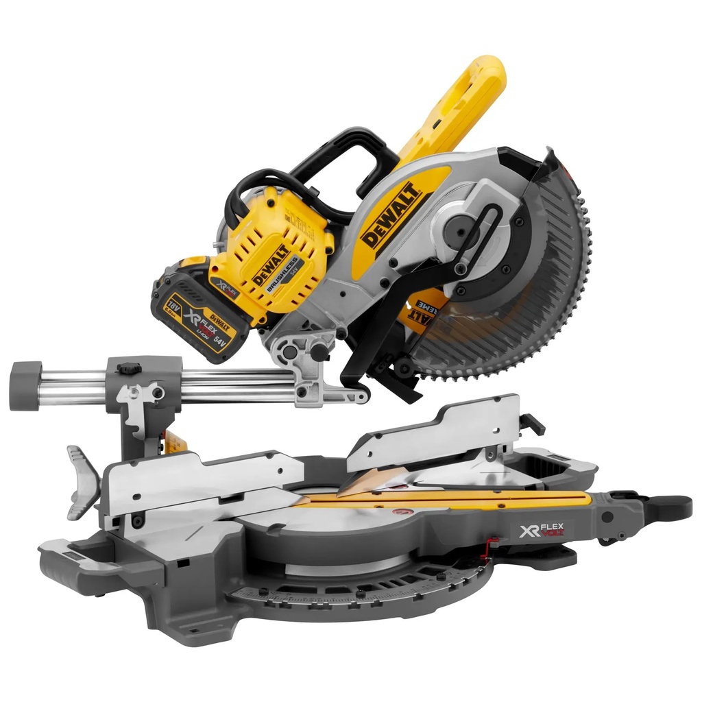 DEWALT Mitre Saw, 250mm, 54V XR FLEXVOLT®, 2 x 6.0Ah, DCS727T2-GB