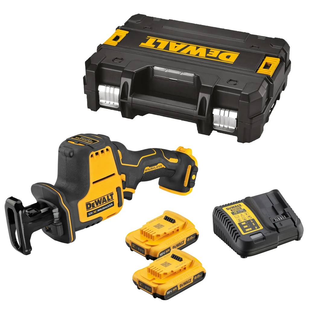 DEWALT Brushless Sub Compact Reciprocating Saw, 12V XR®, 2 x 2.0Ah, DCS312D2-GB
