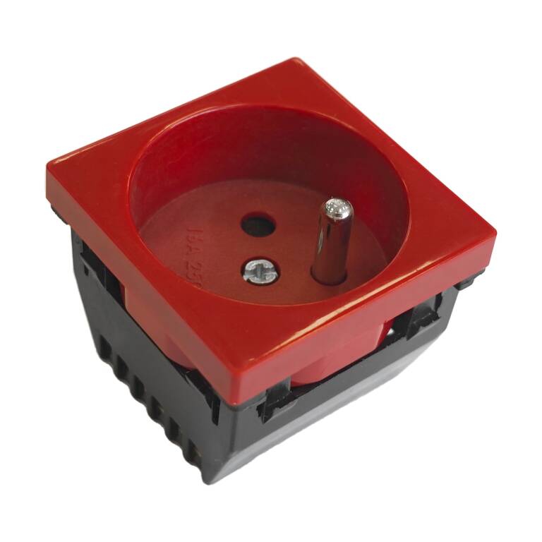 Earthed Socket (45°) UPS – Red, MUTLUSAN