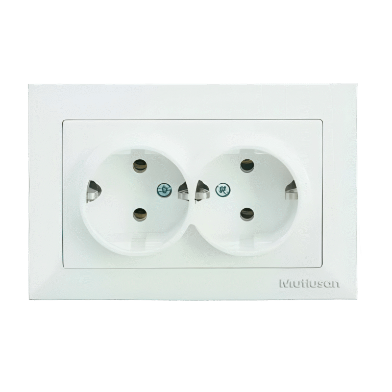 CANDELA White – Double UPS Socket, Bakelite, MUTLUSAN