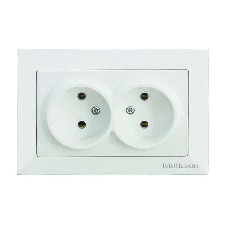 CANDELA – Double Socket Without Earth Contact, Bakelite, MUTLUSAN