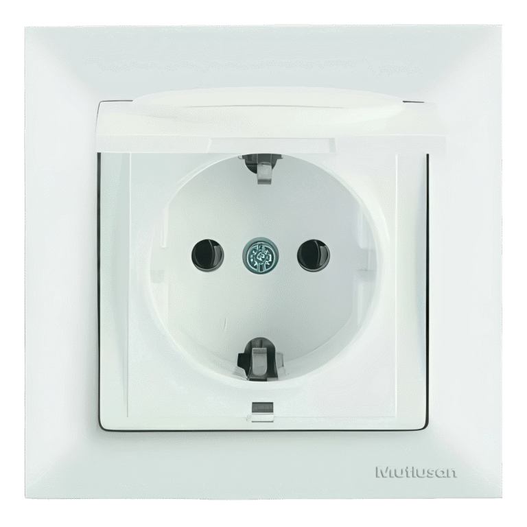 CANDELA – Priza simpla cu impamantare, Cu capac, MUTLUSAN