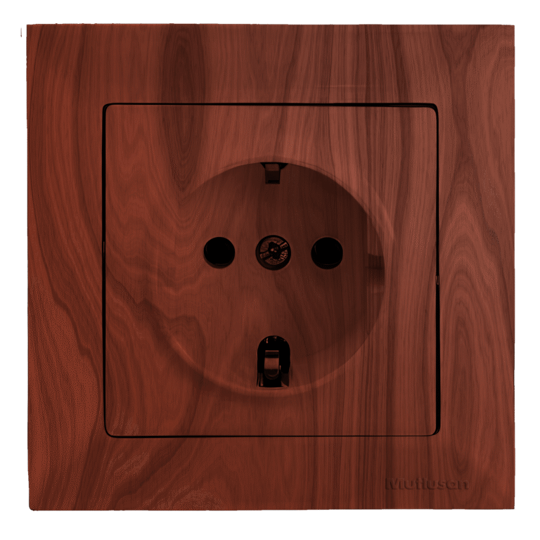 CANDELA Cherry – Single Earthed Socket, Child Protection, MUTLUSAN