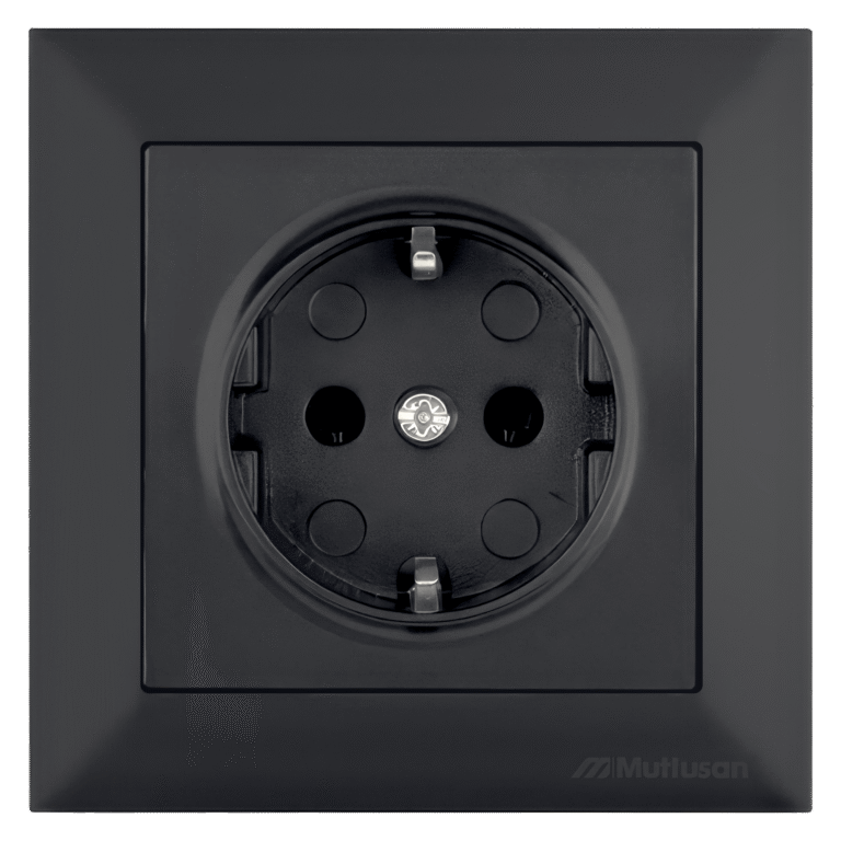 CANDELA Velvet Black – Single Earthed Socket, MUTLUSAN