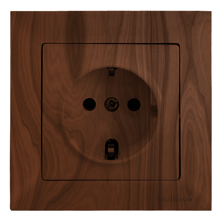 CANDELA Walnut – Single Earthed Socket, MUTLUSAN