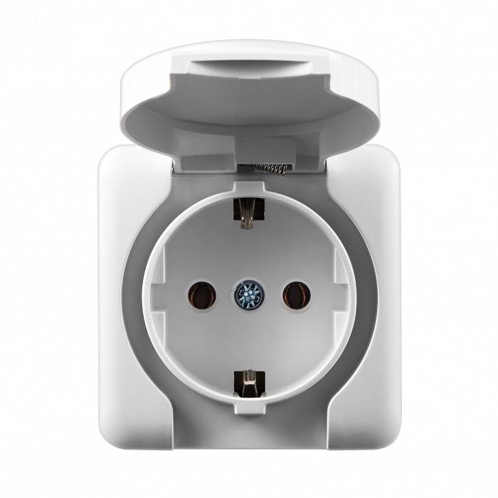 VIOLA Schuko Socket Surface-Mounted With Cover, LEZARD