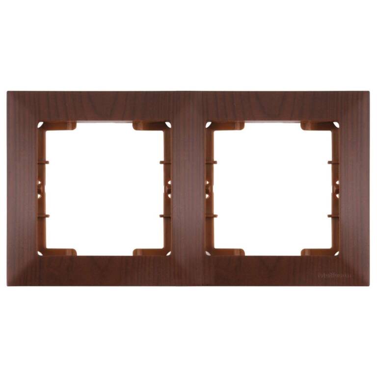 CANDELA Walnut – Horizontal Frame 2 Gang, MUTLUSAN