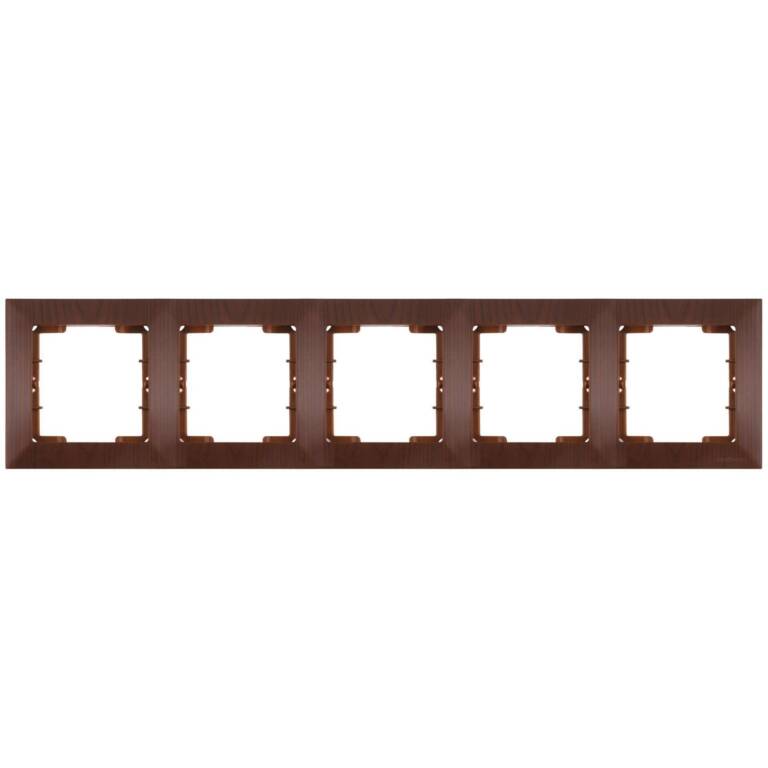CANDELA Walnut – Horizontal Frame 5 Gang, MUTLUSAN