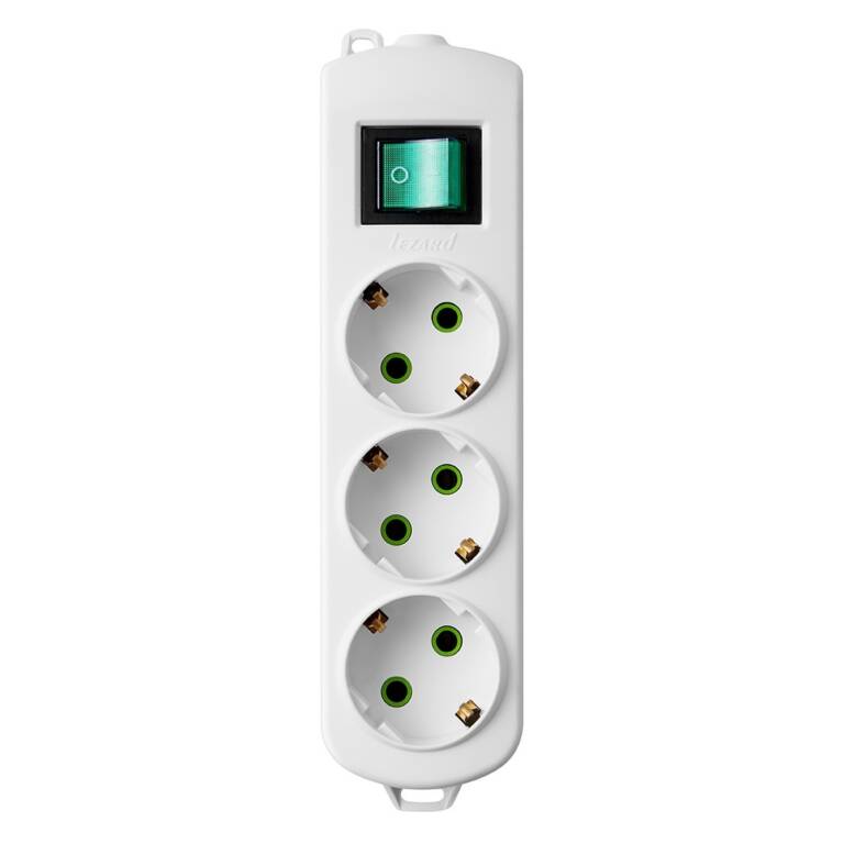 LETITIA Bloc prelungitor (intrerupator), 3 prize, LEZARD