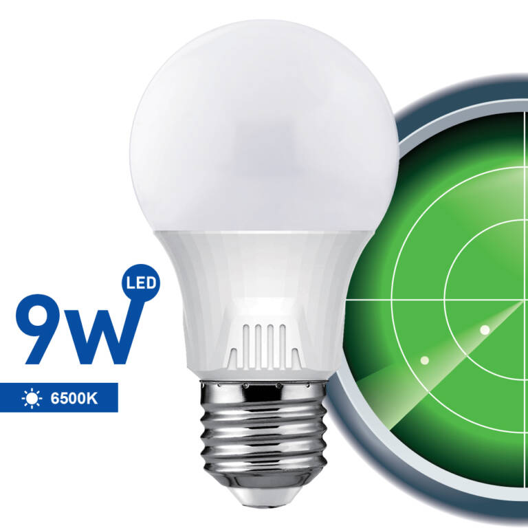 Ballet LED Bulb 9W E27 6500K A60 With Sensor, WELLMAX
