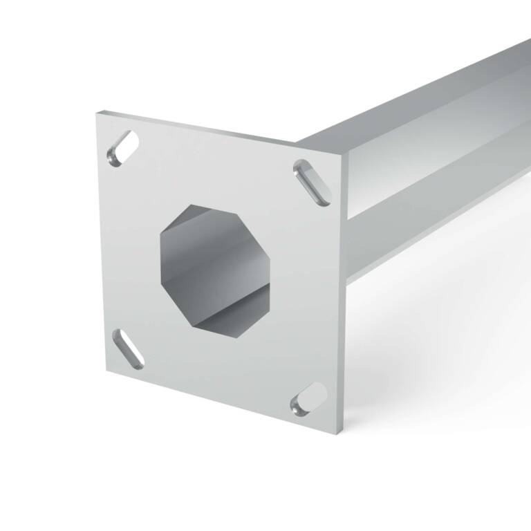 Stalp din otel galvanizat cu flansa + sistem de fixare, 4m, LAVA