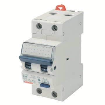 GEWISS GW94118, Întrerupător siguranță automată compactă de curent rezidual cu protecție la supracurent, MDC 60 - 1P+N, Curbă C 20A tip AC IDn=0,3A, 2 module