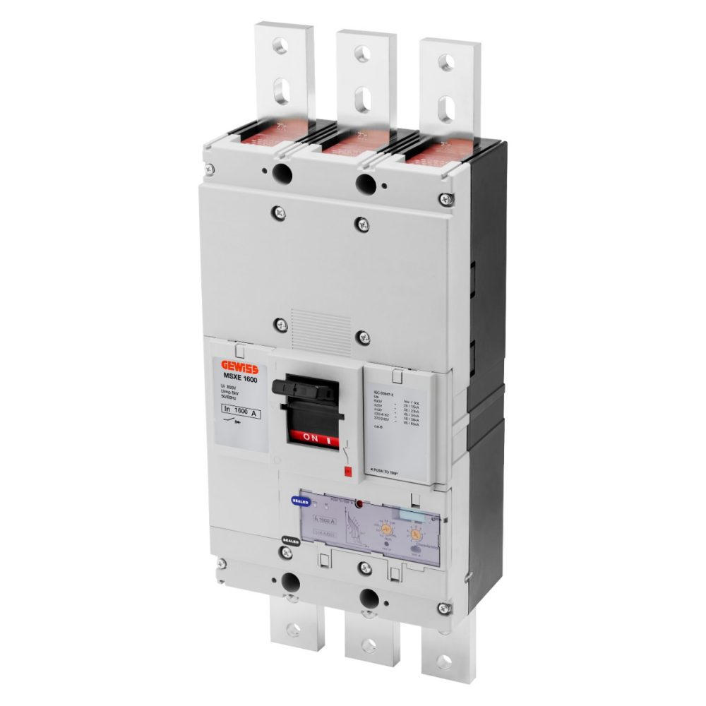 GEWISS GWD9421, MSXE 1600, MCCB cu eliberare electronică, LSI, Terminal frontal, 50kA 3P 1250A 690V