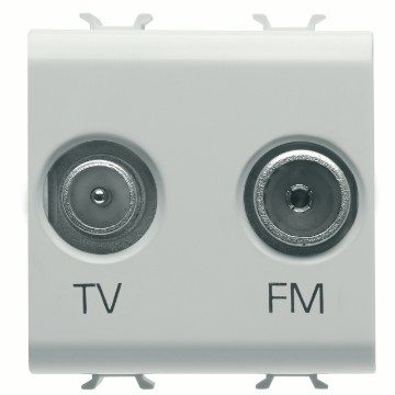 GEWISS GW15381, Socket Outlet TV/FM, Direct, 2 Modules, Satin White, Chorusmart