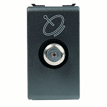 GEWISS GW30316, Coaxial Socket Outlet TV/Sat Class A Shielding, Female F Connector, Feedthrough 5 DB, 1 Module, Playbus