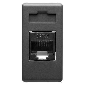 GEWISS GW21685, RJ45 Connector, 4 Pair, Category 6, UTP, Toolless, 1 Module, System Black