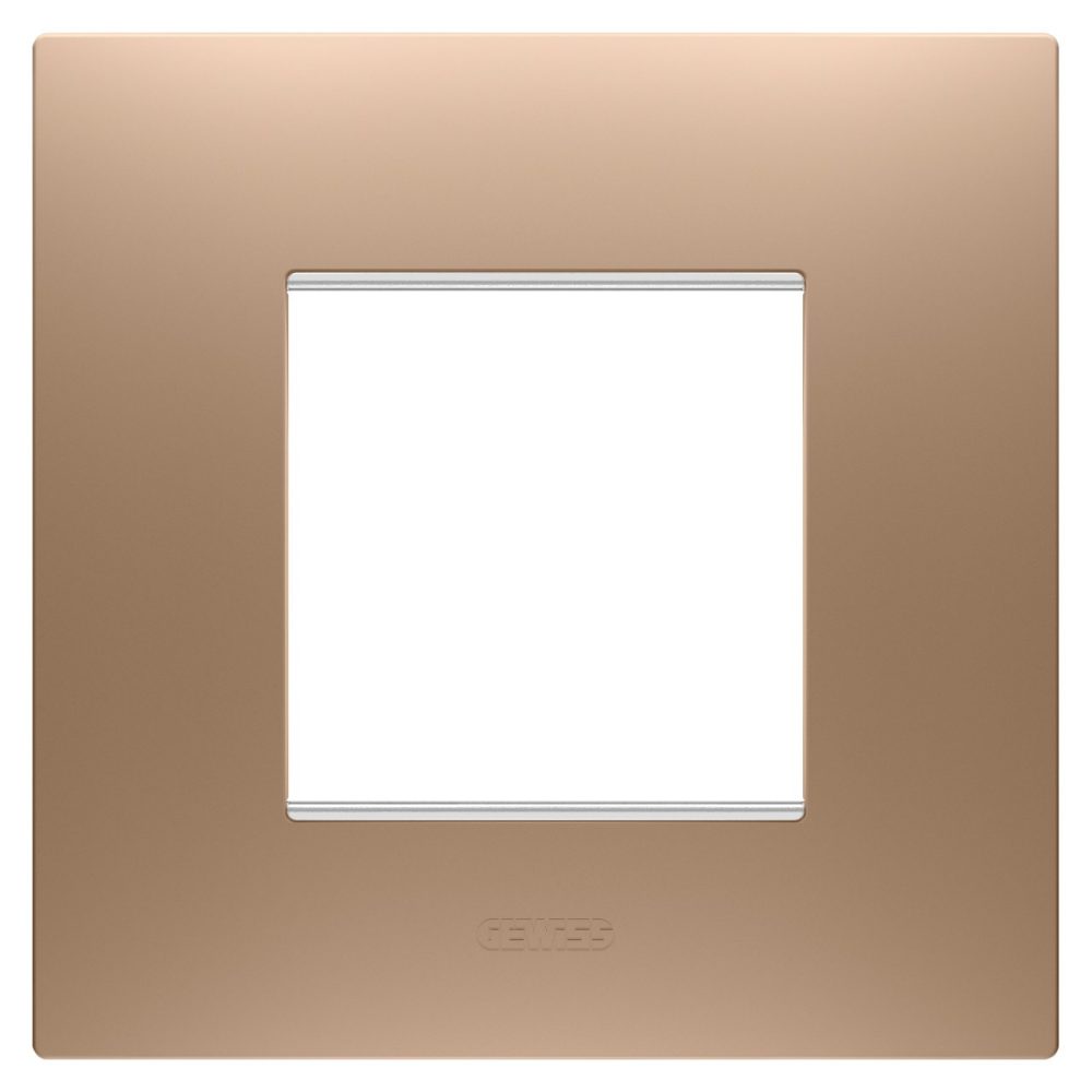 GEWISS GW16022CS, Ego International Plate in Painted Technopolymer, 2 Modules, Soft Copper, Chorusmart