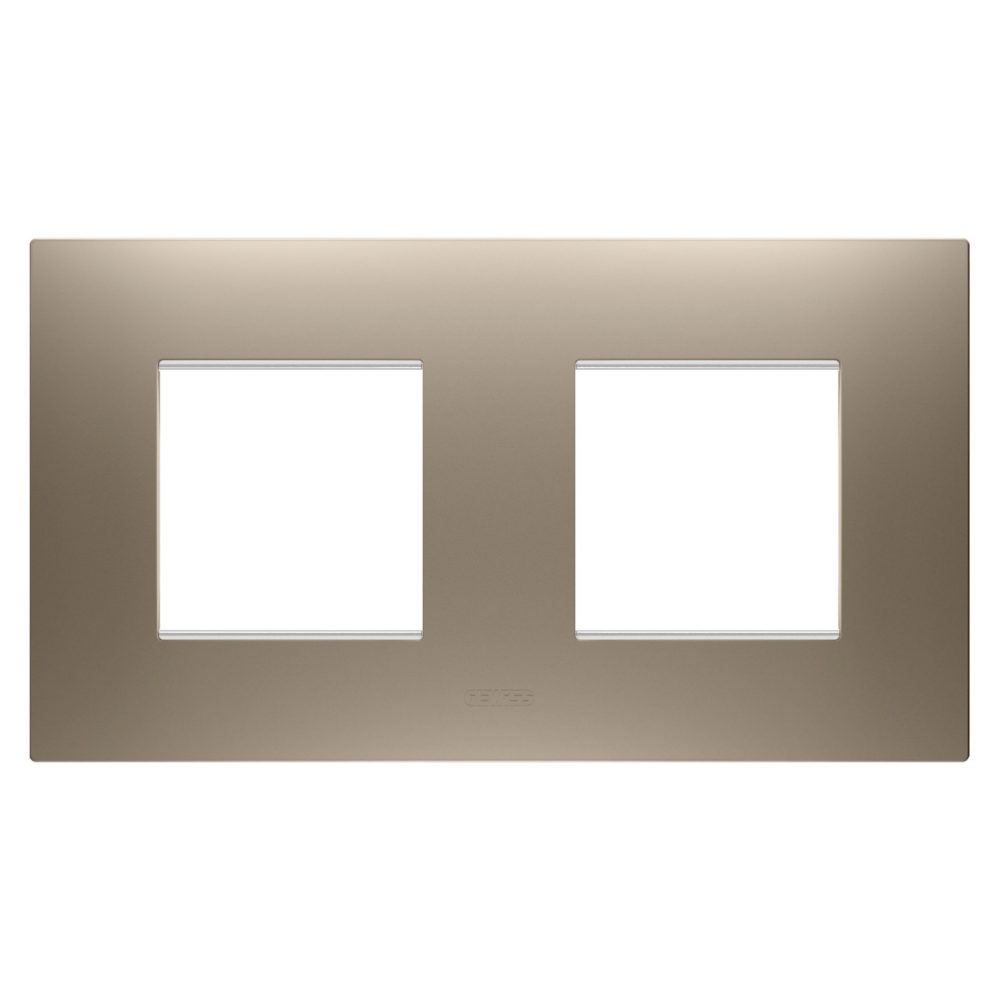 GEWISS GW16023BR, Ego International Plate in Painted Technopolymer, 2+2 Modules Horizontal, Light Bronze, Chorusmart