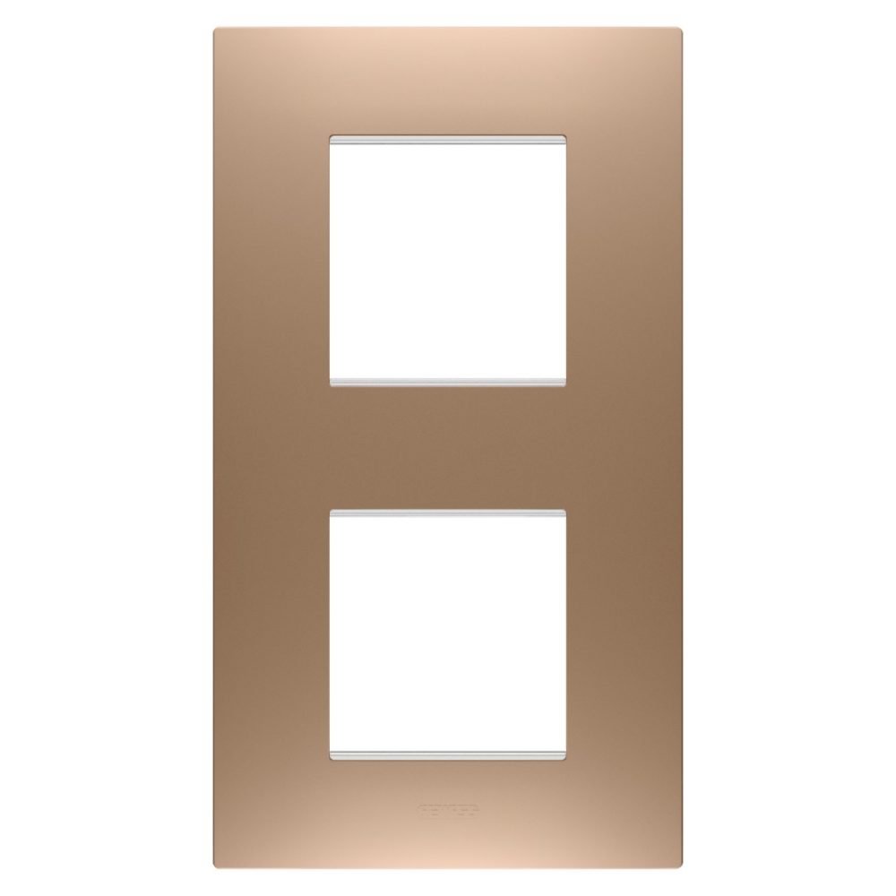 GEWISS GW16024CS, Ego International Plate in Painted Technopolymer, 2+2 Modules Vertical, Soft Copper, Chorusmart