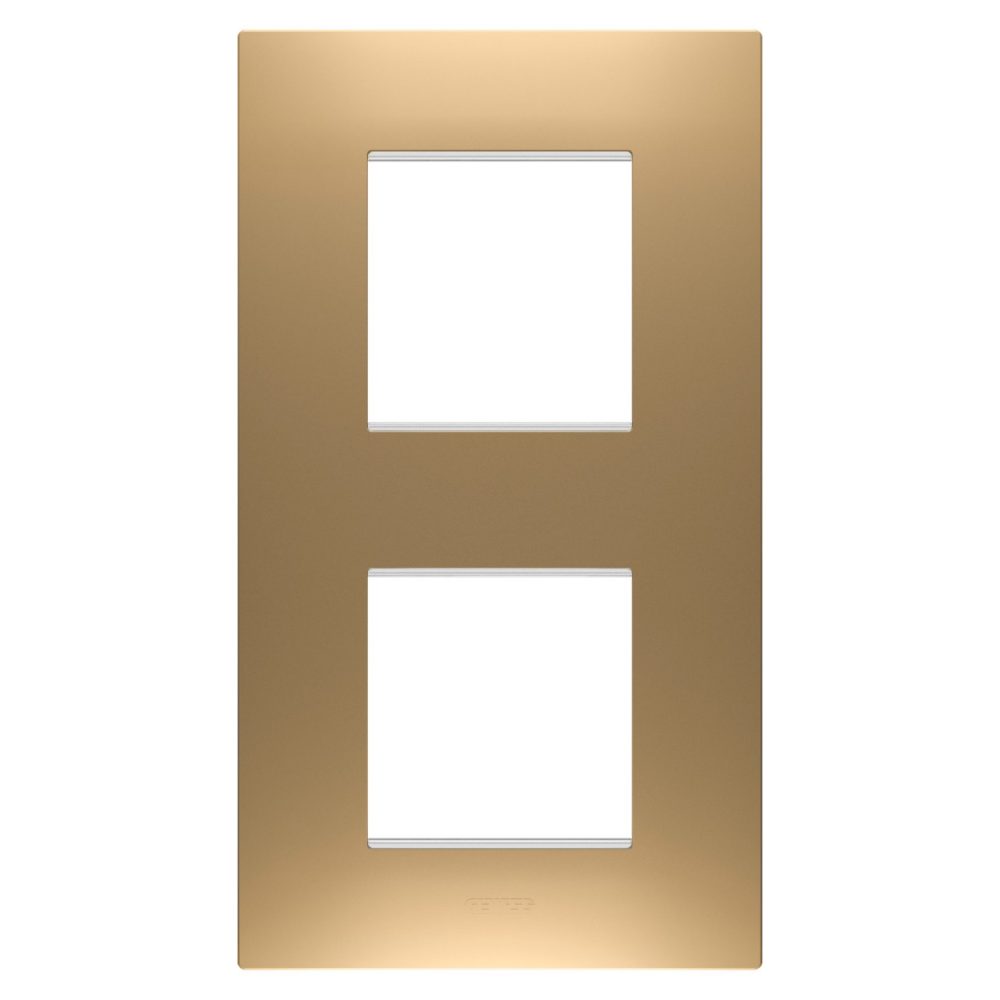 GEWISS GW16024SG, Ramă ornament Internațională EGO, IN tehnopolimer vopsit, 2+2 module vertical, Aur, Chorusmart