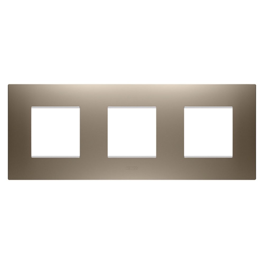 GEWISS GW16026BR, Ego International Plate in Painted Technopolymer, 2+2+2 Modules Horizontal, Light Bronze, Chorusmart