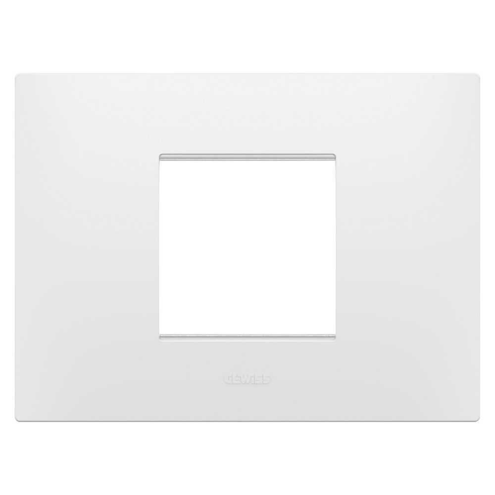 GEWISS GW16002PW, Ego Plate in Technopolymer, 2 Modules, Satin White, Chorusmart