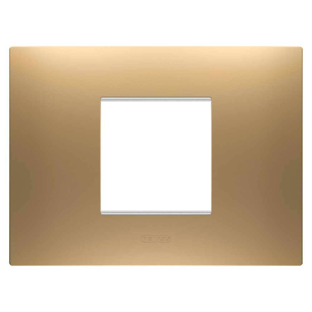 GEWISS GW16002SG, Ego Plate in Painted Technopolymer, 2 Modules, Gold, Chorusmart