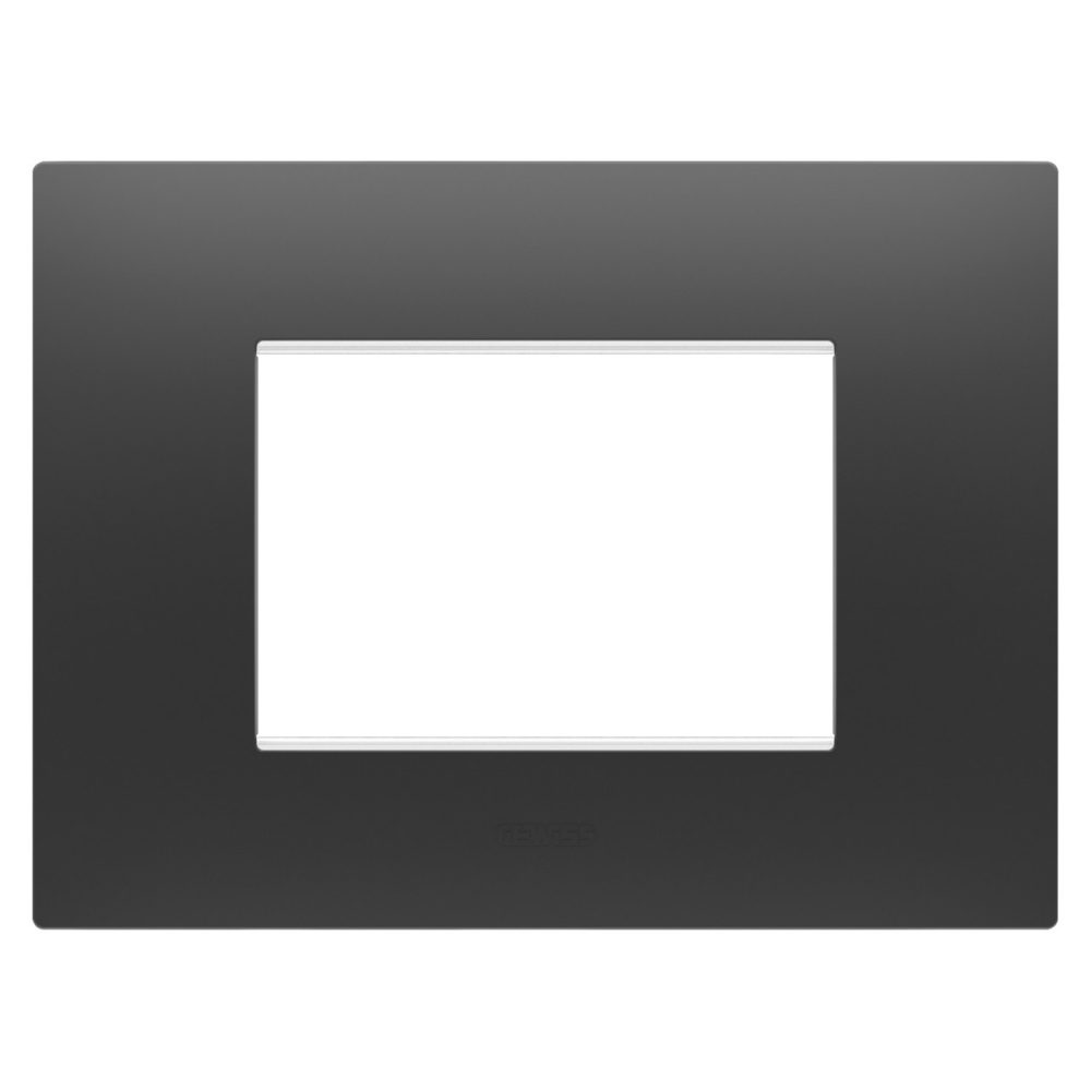 GEWISS GW16003DB, Ego Plate in Technopolymer, 3 Modules, Satin Black, Chorusmart