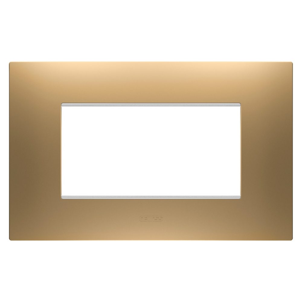 GEWISS GW16004SG, Ego Plate in Painted Technopolymer, 4 Modules, Gold, Chorusmart