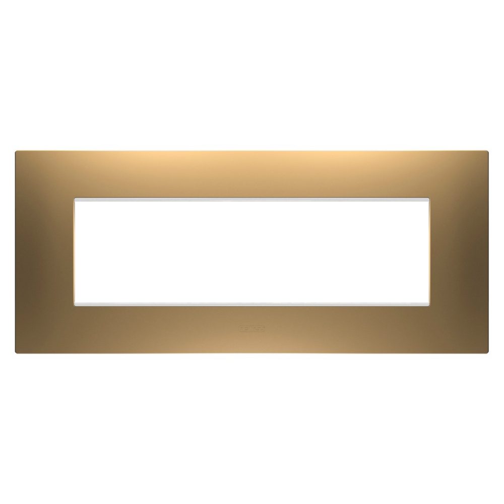 GEWISS GW16007SG, Ego Plate in Painted Technopolymer, 7 Modules, Gold, Chorusmart