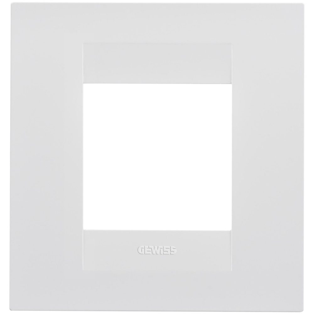 GEWISS GW16422VW, Geo International Plate in Painted Technopolymer, 2 Modules, Satin White, Chorusmart