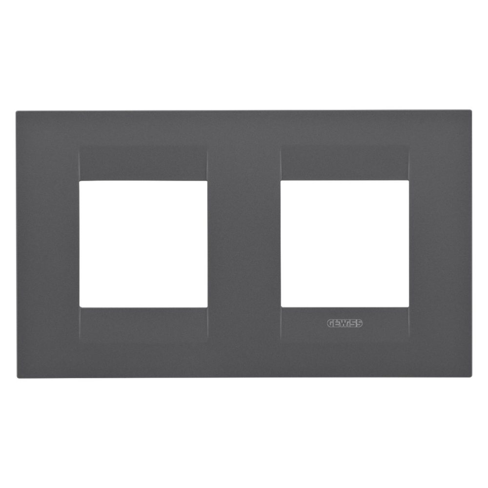 GEWISS GW16423VN, Geo International Plate in Painted Technopolymer, 2+2 Modules Horizontal, Satin Black, Chorusmart