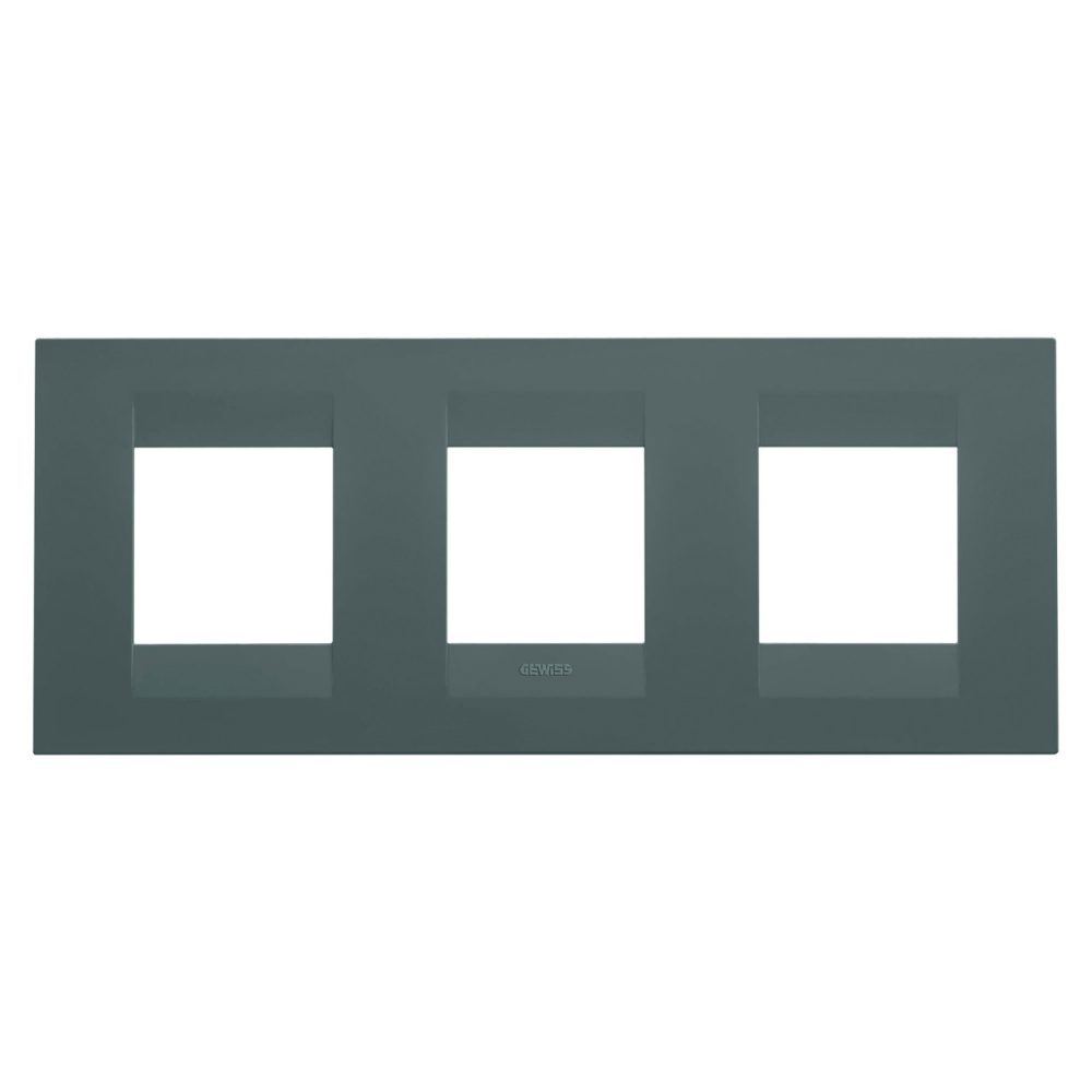 GEWISS GW16426VZ, Geo International Plate in Painted Technopolymer, 2+2+2 Modules Horizontal, Teal, Chorusmart