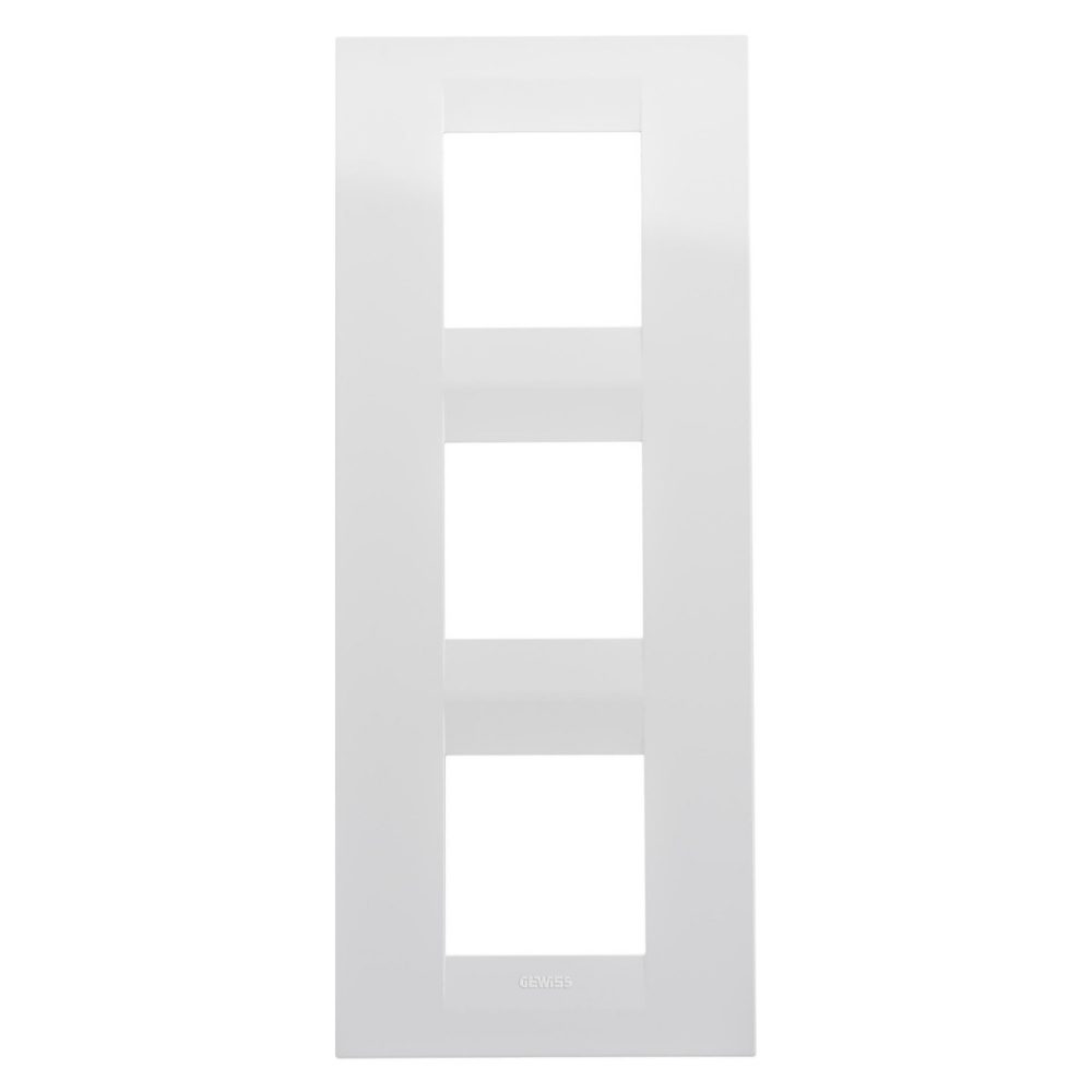 GEWISS GW16427TB, Geo International Plate in Technopolymer, 2+2+2 Modules Vertical, White, Chorusmart