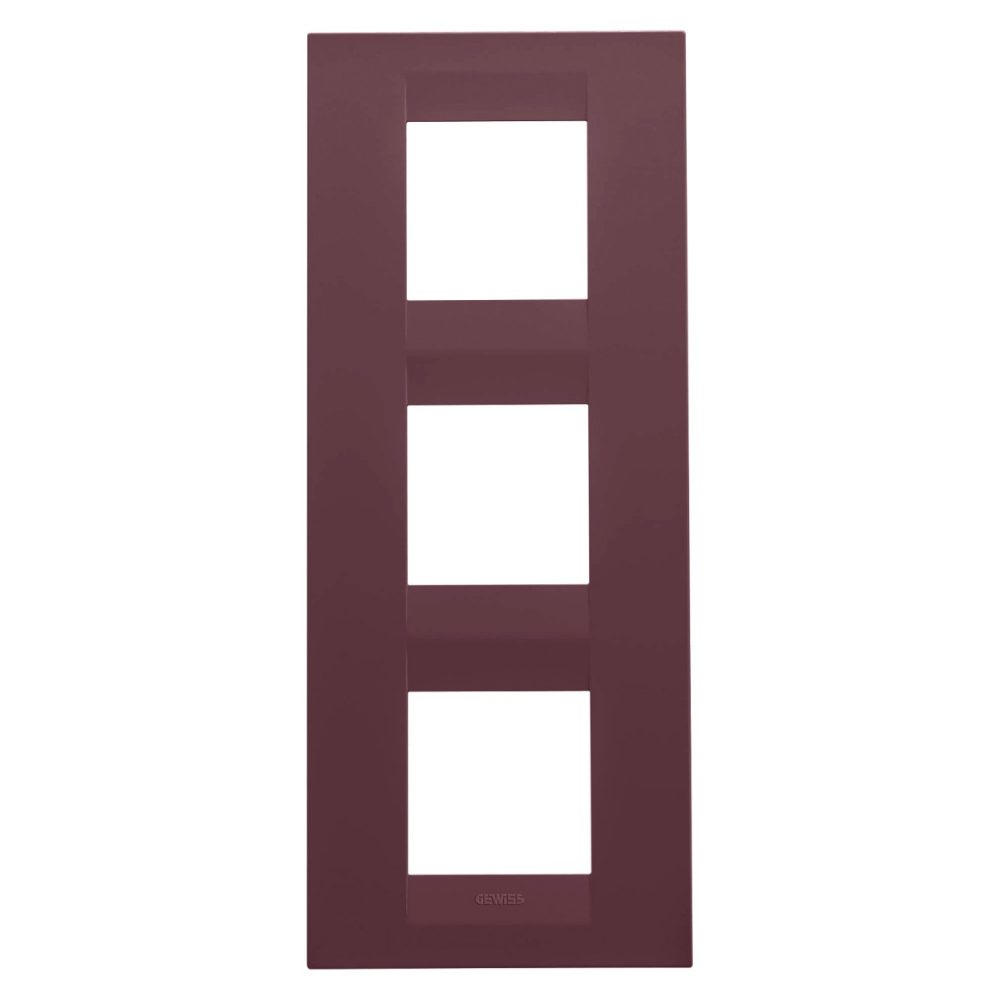 GEWISS GW16427VD, Ramă ornament Internațională GEO, IN tehnopolimer vopsit, 2+2+2 module vertical, Roșu toscan, Chorusmart