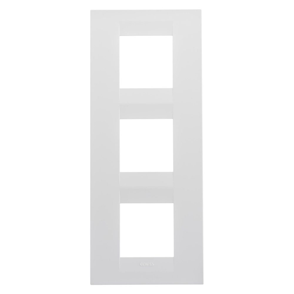 GEWISS GW16427VW, Ramă ornament Internațională GEO, IN tehnopolimer vopsit, 2+2+2 module vertical, Alb Satinat, Chorusmart