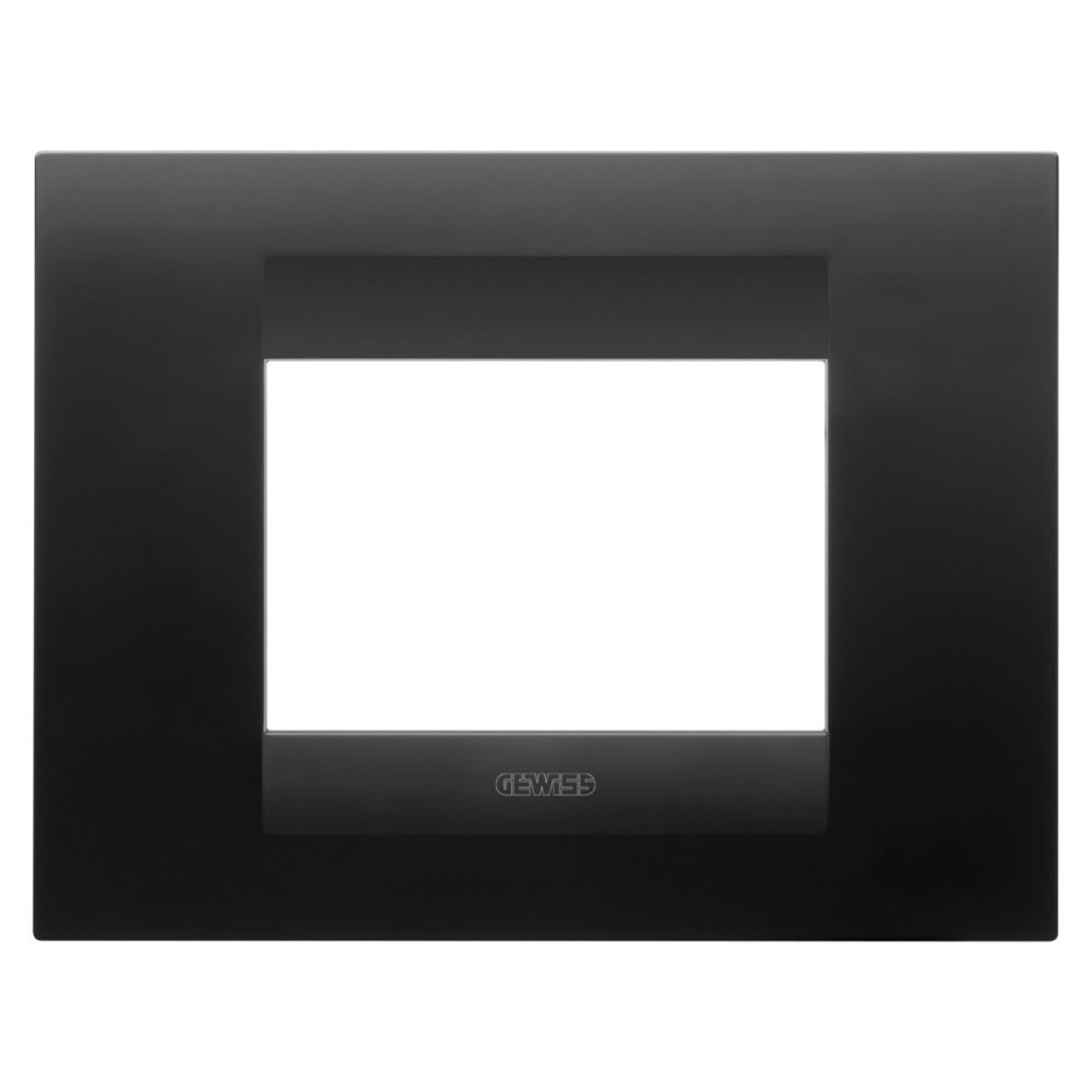 GEWISS GW16403VN, Ramă ornament GEO, IN tehnopolimer vopsit, 3 module, Negru Satinat, Chorusmart