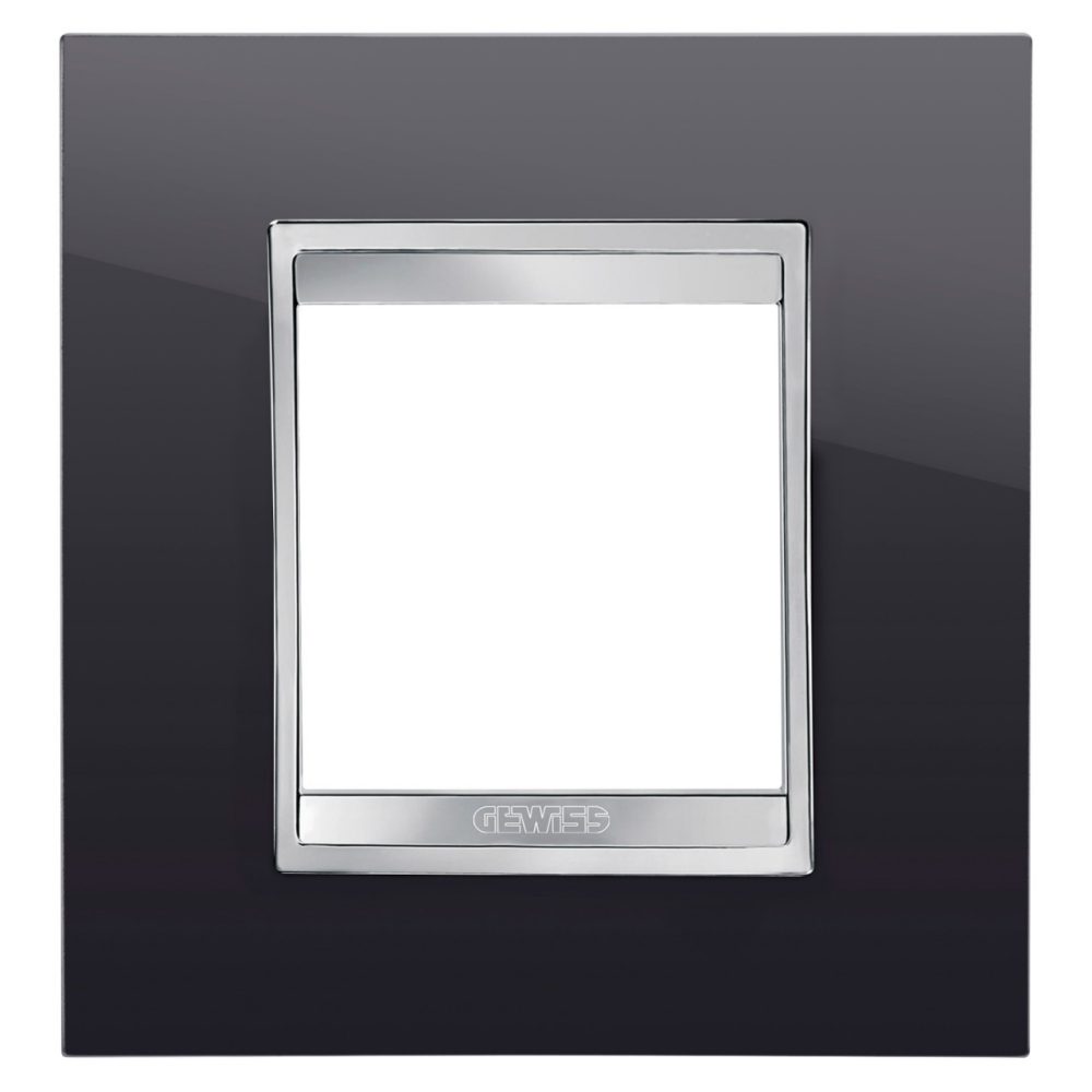 GEWISS GW16222TN, Lux International Plate in Technopolymer, 2 Modules, Toner Black, Chorusmart