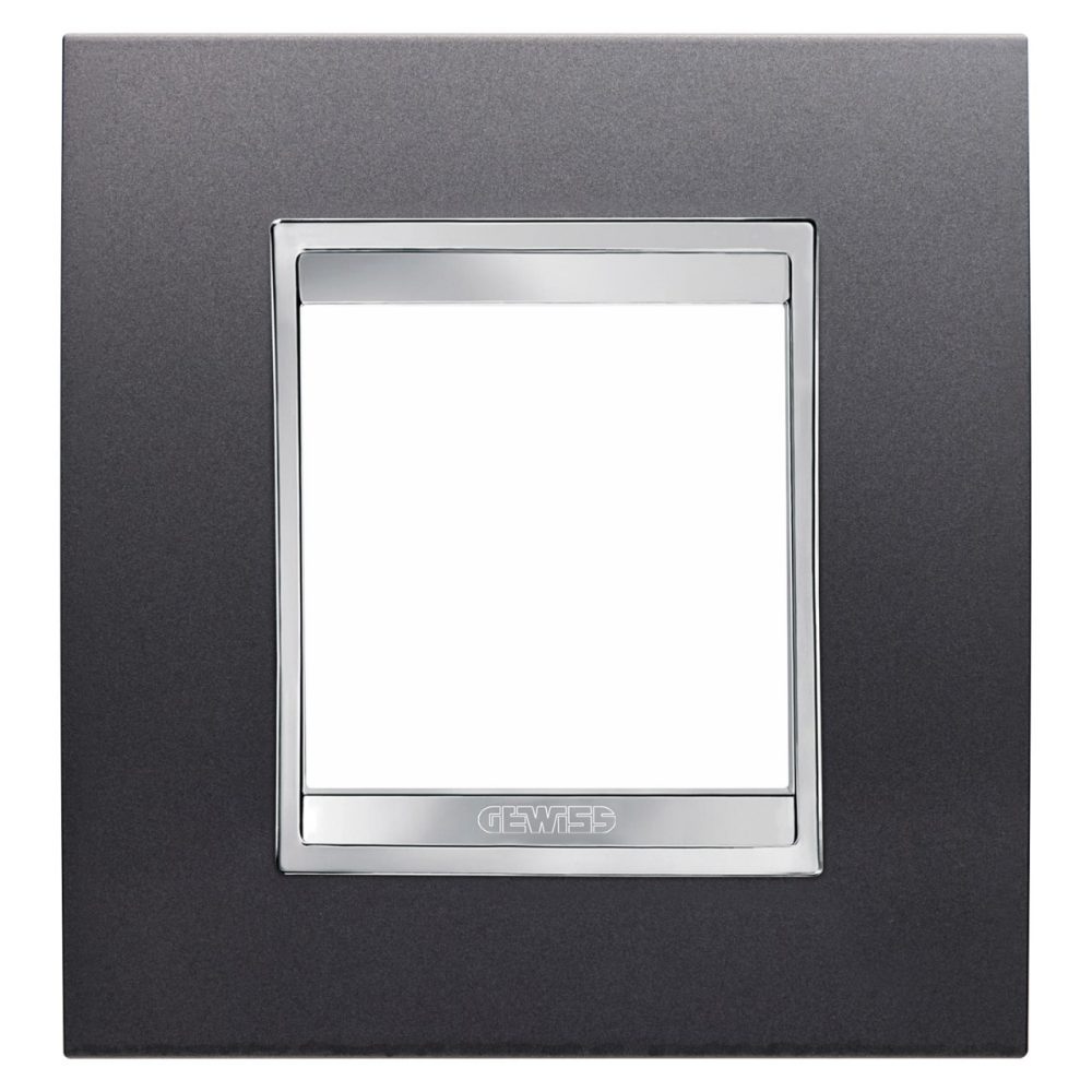 GEWISS GW16222VA, Lux International Plate in Painted Technopolymer, 2 Modules, Slate, Chorusmart