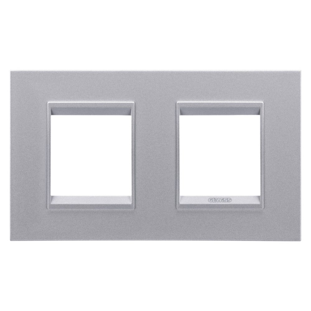GEWISS GW16223YT, Lux International Plate in Painted Technopolymer, 2+2 Modules Horizontal, Monochrome Titanium, Chorusmart