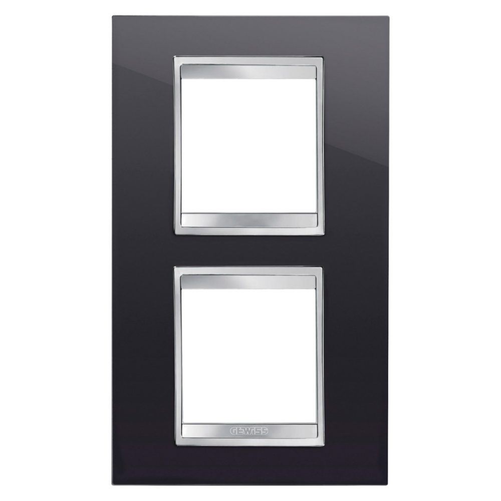 GEWISS GW16224TN, Ramă ornament Internațională LUX, IN technopolymer, 2+2 module vertical , Toner negru, Chorusmart