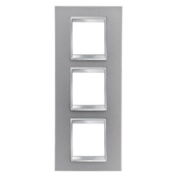 GEWISS GW16227VT, Ramă ornament Internațională LUX, IN tehnopolimer vopsit, 2+2+2 module vertical, Titan, Chorusmart