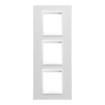 GEWISS GW16227YB, Lux International Plate in Technopolymer, 2+2+2 Modules Vertical, White Monochrome, Chorusmart