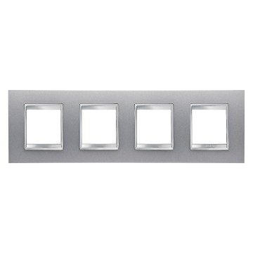 GEWISS GW16228VT, Ramă ornament Internațională LUX, IN tehnopolimer vopsit, 2+2+2+2 module orizontale, Titan, Chorusmart