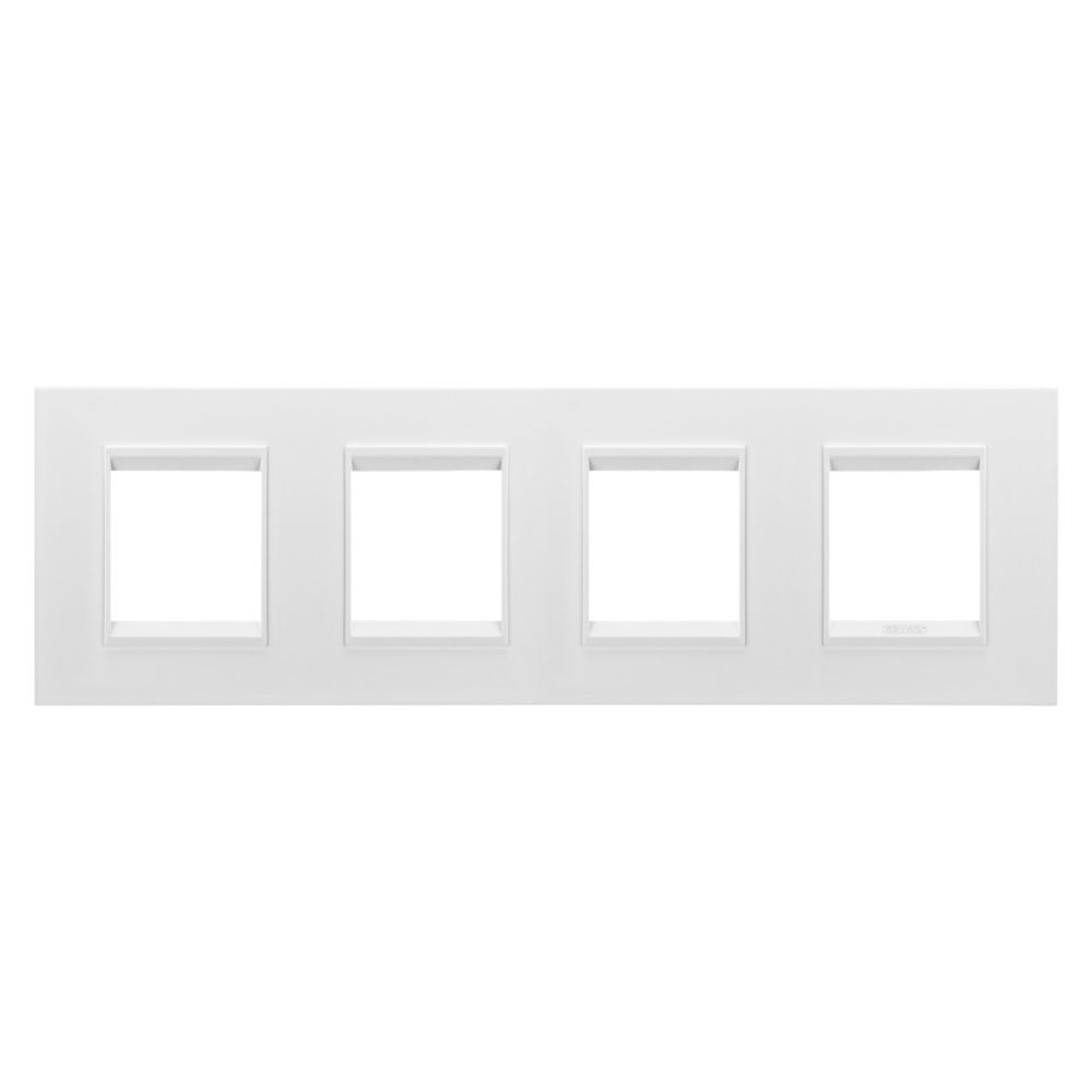 GEWISS GW16228XW, Lux International Plate in Metal, 2+2+2+2 Modules Horizontal, Monochrome Satin White, Chorusmart