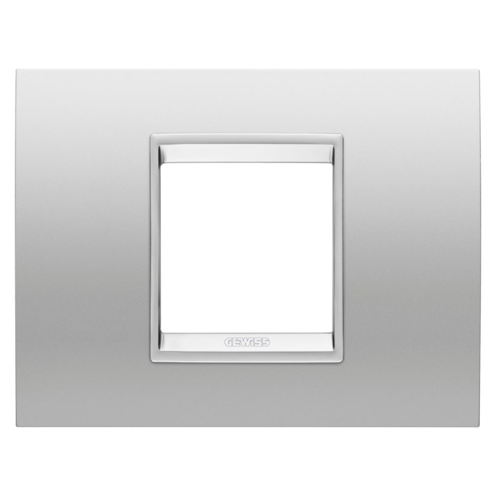 GEWISS GW16202XR, Lux Plate in Metal, 2 Modules, Magnetic Gray inner Frame Matt Magnetic Gray, Chorusmart