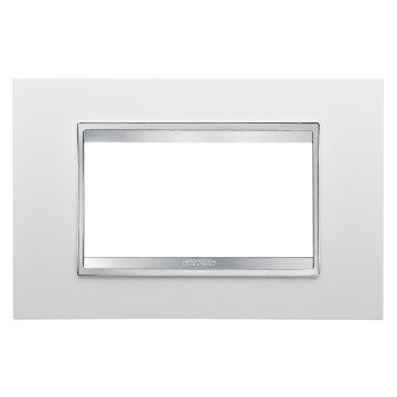 GEWISS GW16204TB, Lux Plate in Technopolymer, 4 Modules, White, Chorusmart